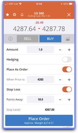 An example of a mobile order ticket triggered by a broker referral link in Telegram.